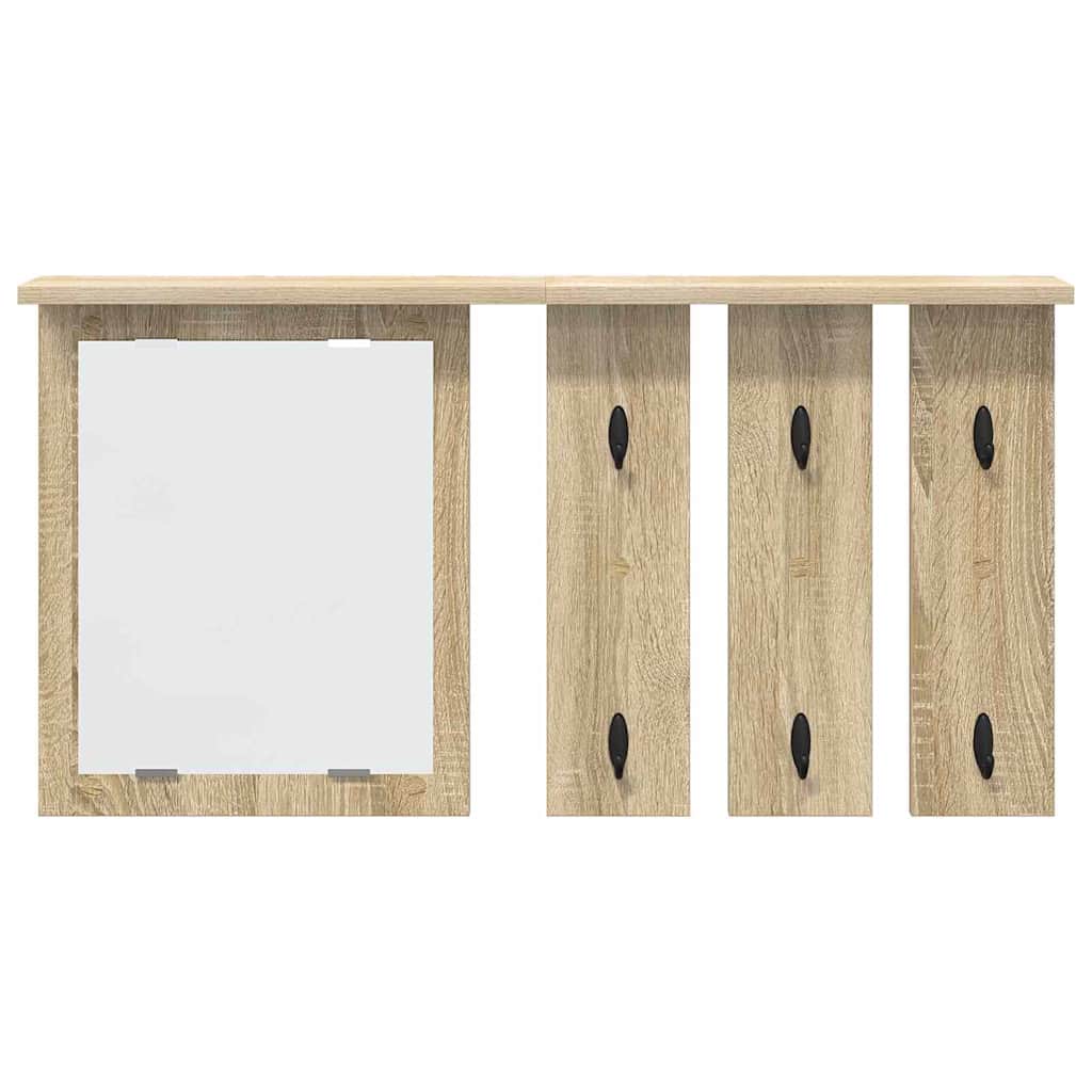 vidaXL Wall-Mounted Coat Rack with Shelf Sonoma oak 85 x 10 x 45 cm