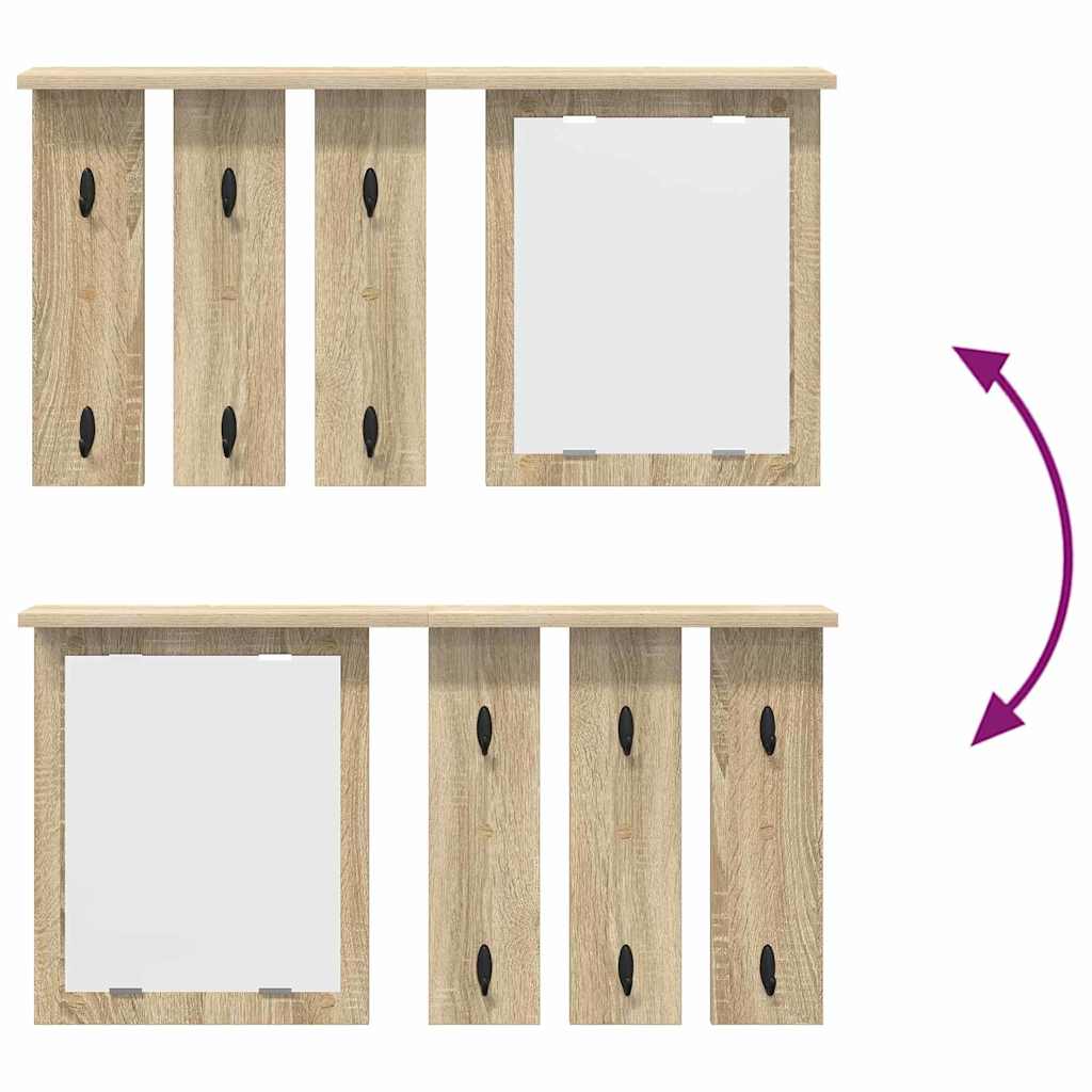 vidaXL Wall-Mounted Coat Rack with Shelf Sonoma oak 85 x 10 x 45 cm