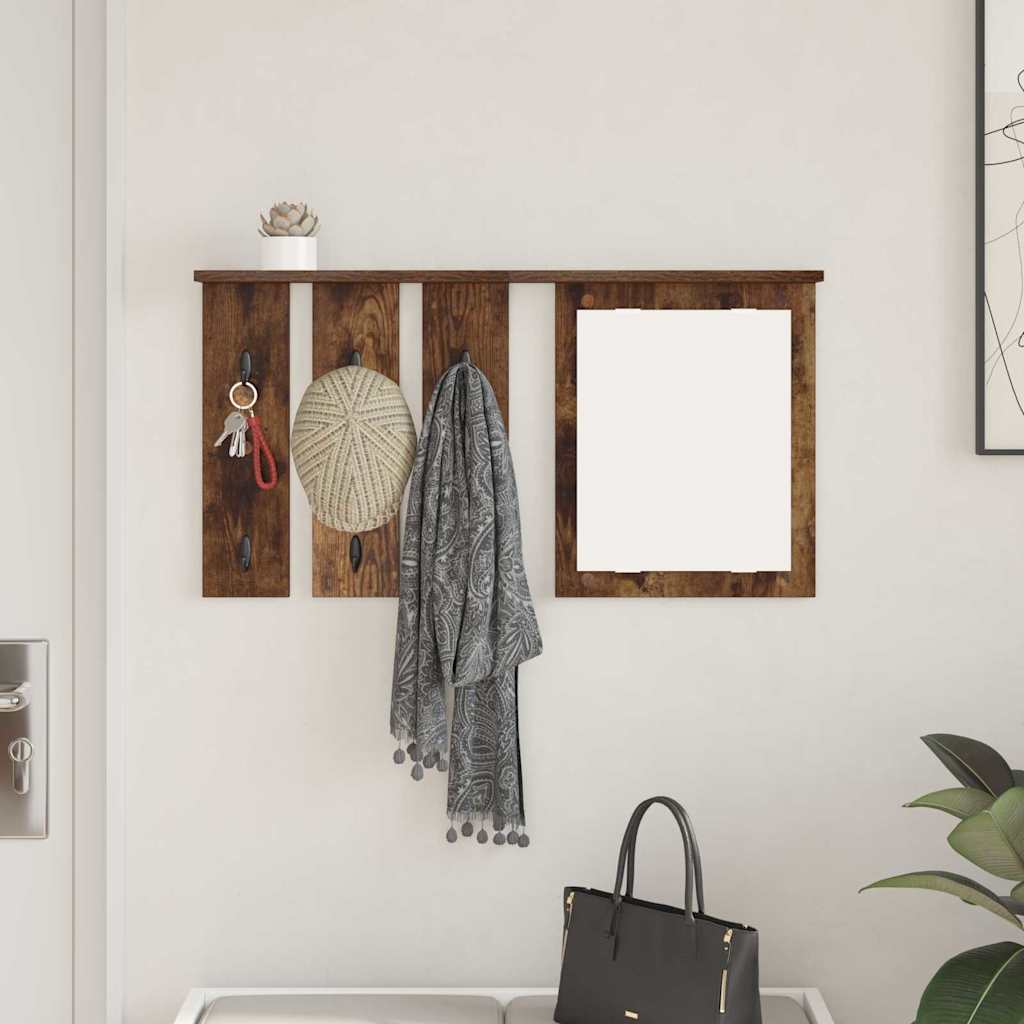 vidaXL Wall-Mounted Coat Rack Wall-Mounted Smoked oak 85 x 10 x 45 cm