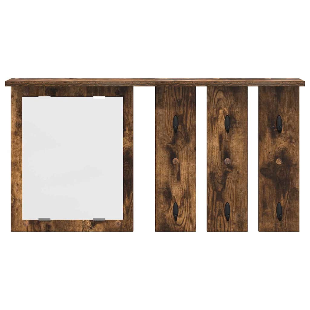 vidaXL Wall-Mounted Coat Rack with Shelf Smoked oak 85 x 10 x 45 cm