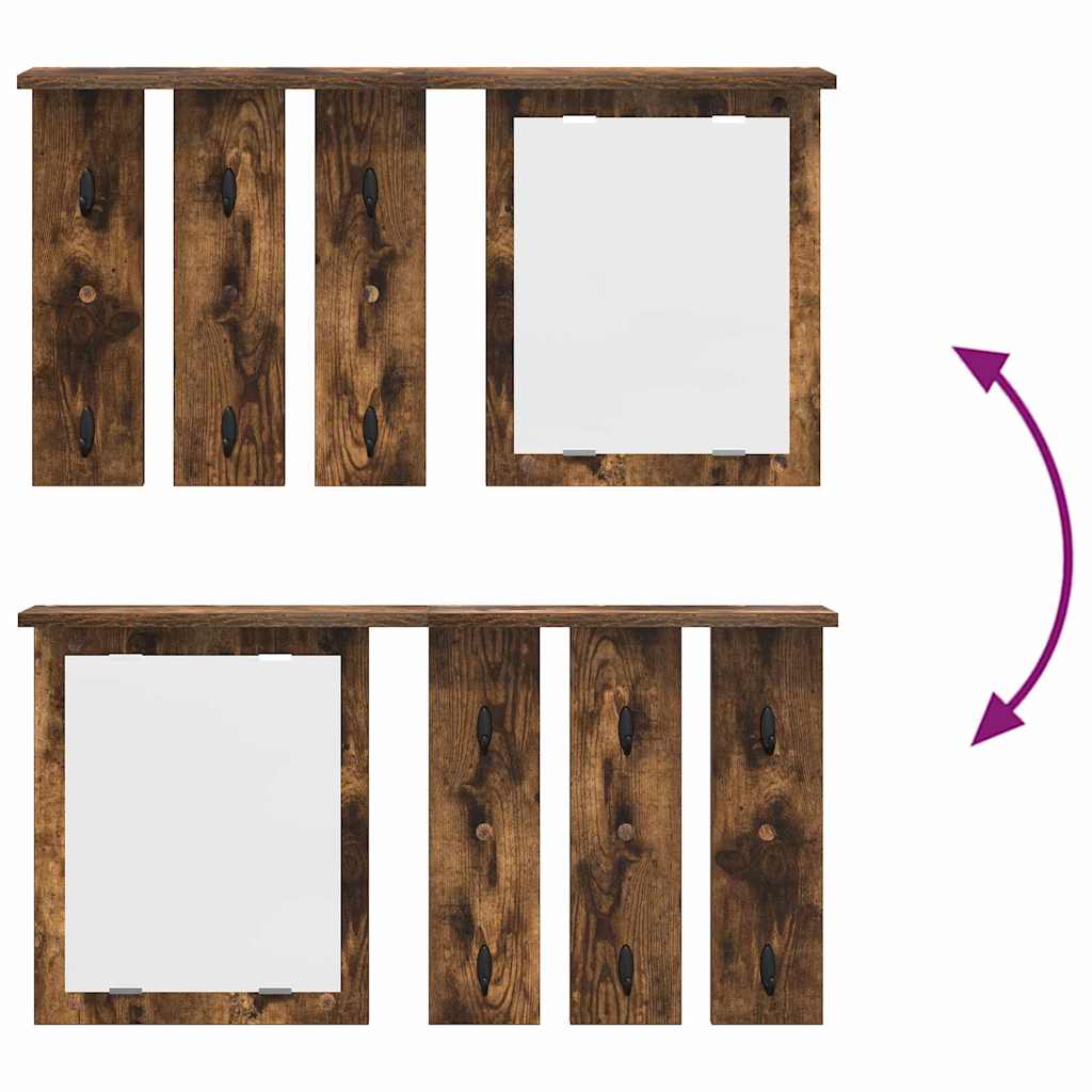vidaXL Wall-Mounted Coat Rack with Shelf Smoked oak 85 x 10 x 45 cm