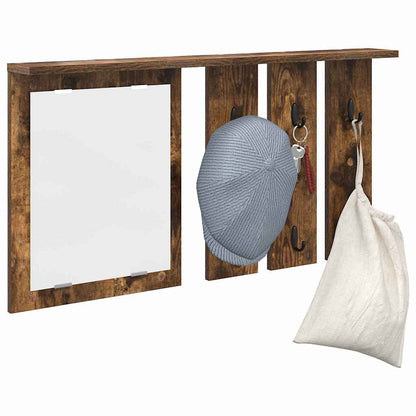 vidaXL Wall-Mounted Coat Rack with Shelf Smoked oak 85 x 10 x 45 cm