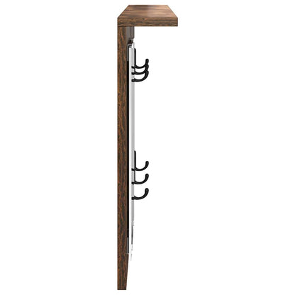 vidaXL Wall-Mounted Coat Rack with Shelf Smoked oak 85 x 10 x 45 cm