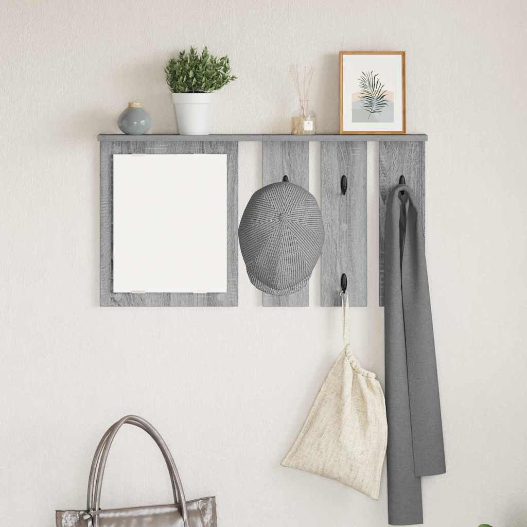 vidaXL Wall-Mounted Coat Rack Wall-Mounted Grey sonoma 85 x 10 x 45 cm