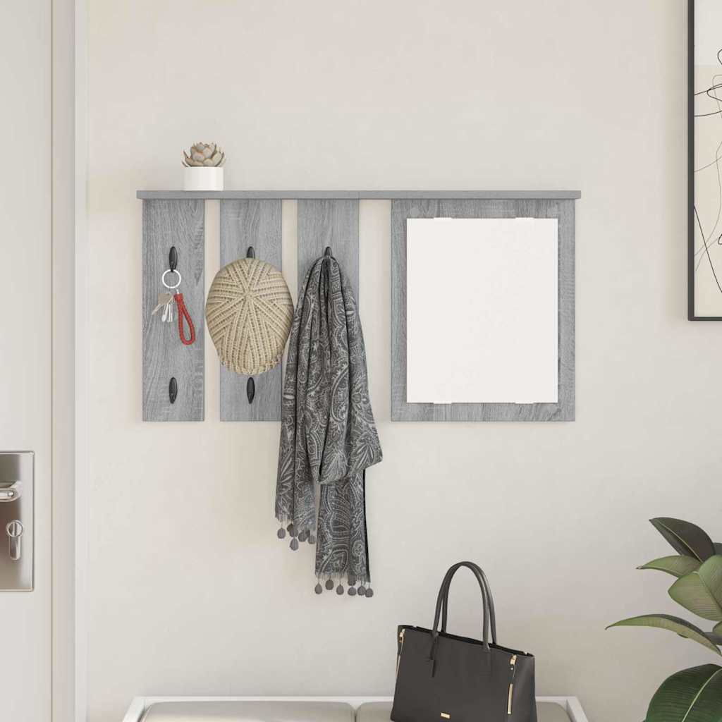 vidaXL Wall-Mounted Coat Rack Wall-Mounted Grey sonoma 85 x 10 x 45 cm