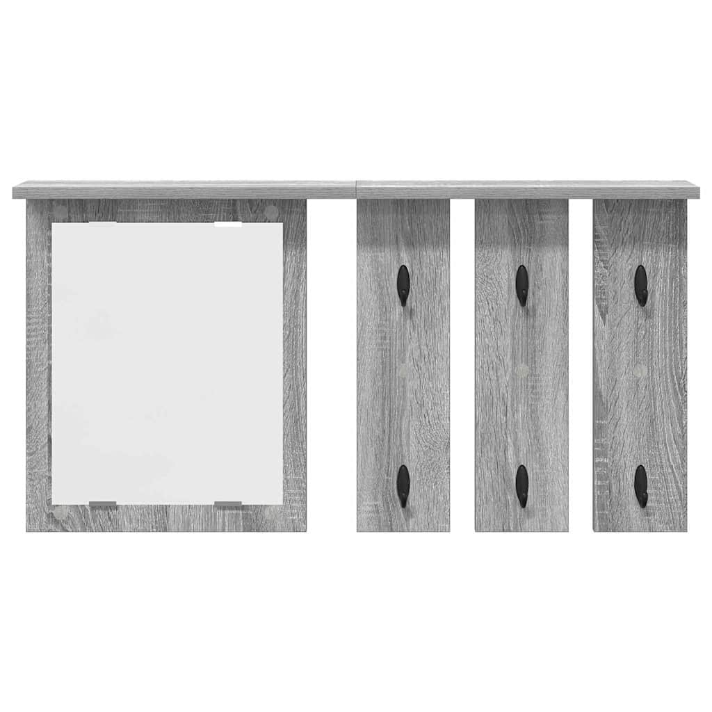 vidaXL Wall-Mounted Coat Rack with Shelf Grey sonoma 85 x 10 x 45 cm