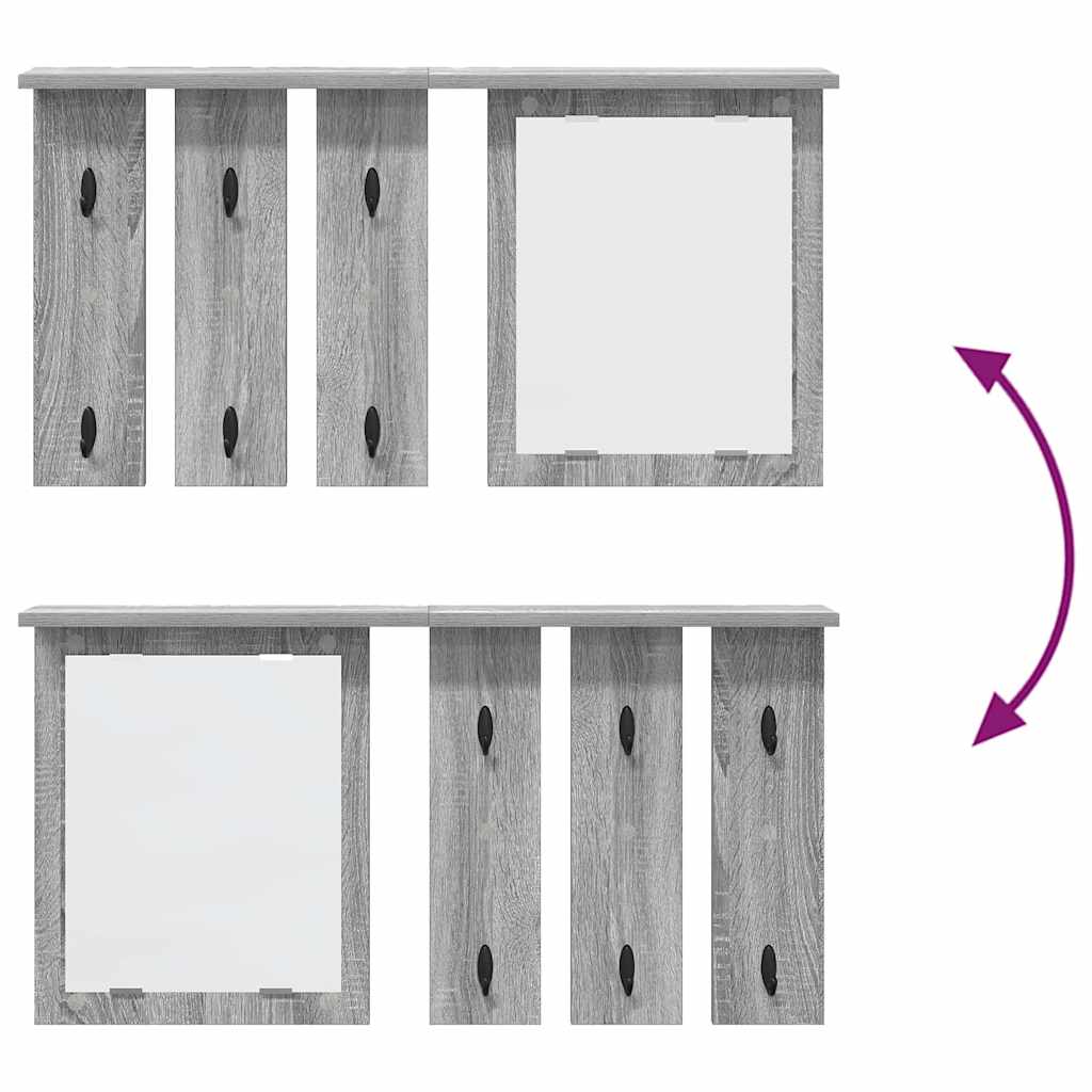 vidaXL Wall-Mounted Coat Rack with Shelf Grey sonoma 85 x 10 x 45 cm