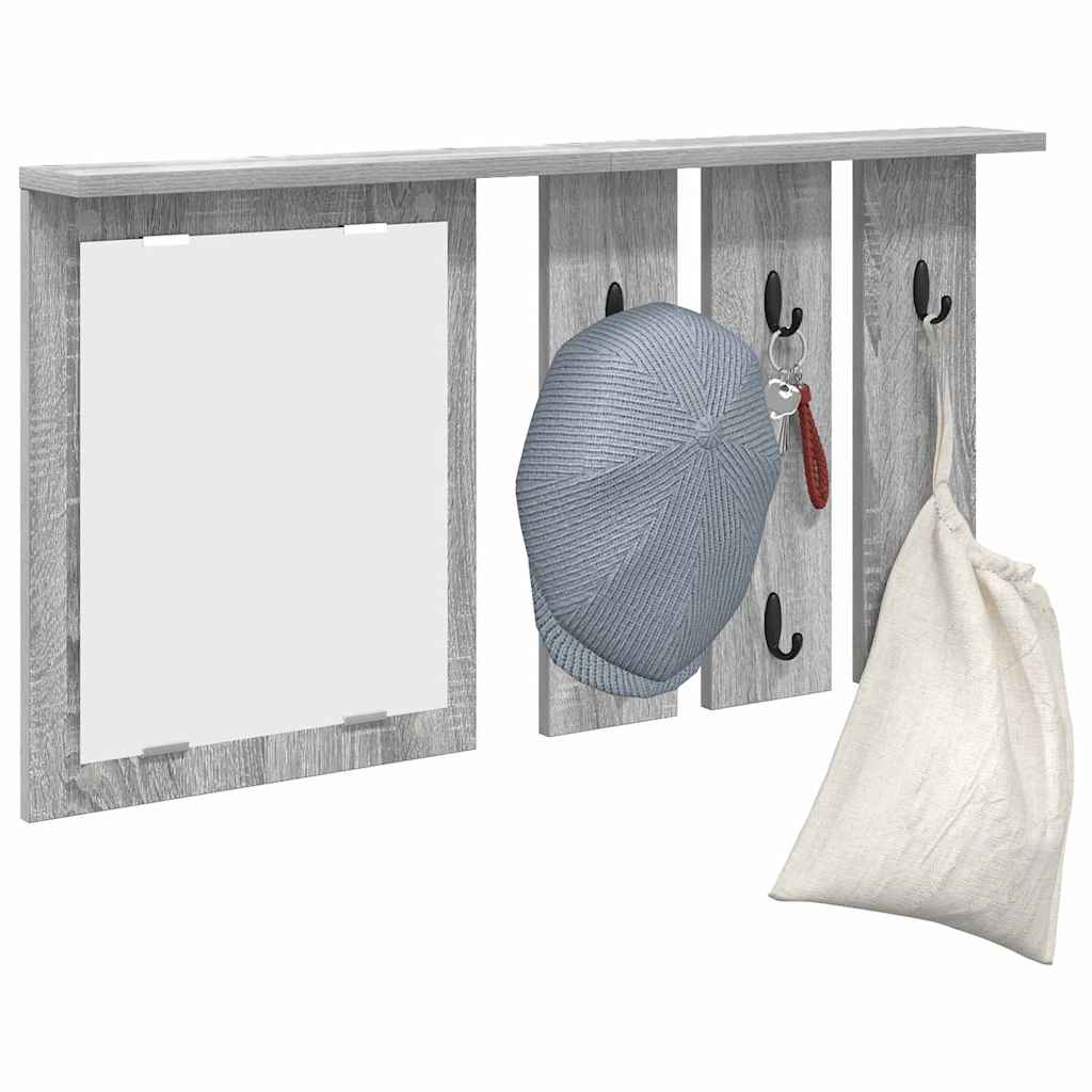 vidaXL Wall-Mounted Coat Rack Wall-Mounted Grey sonoma 85 x 10 x 45 cm