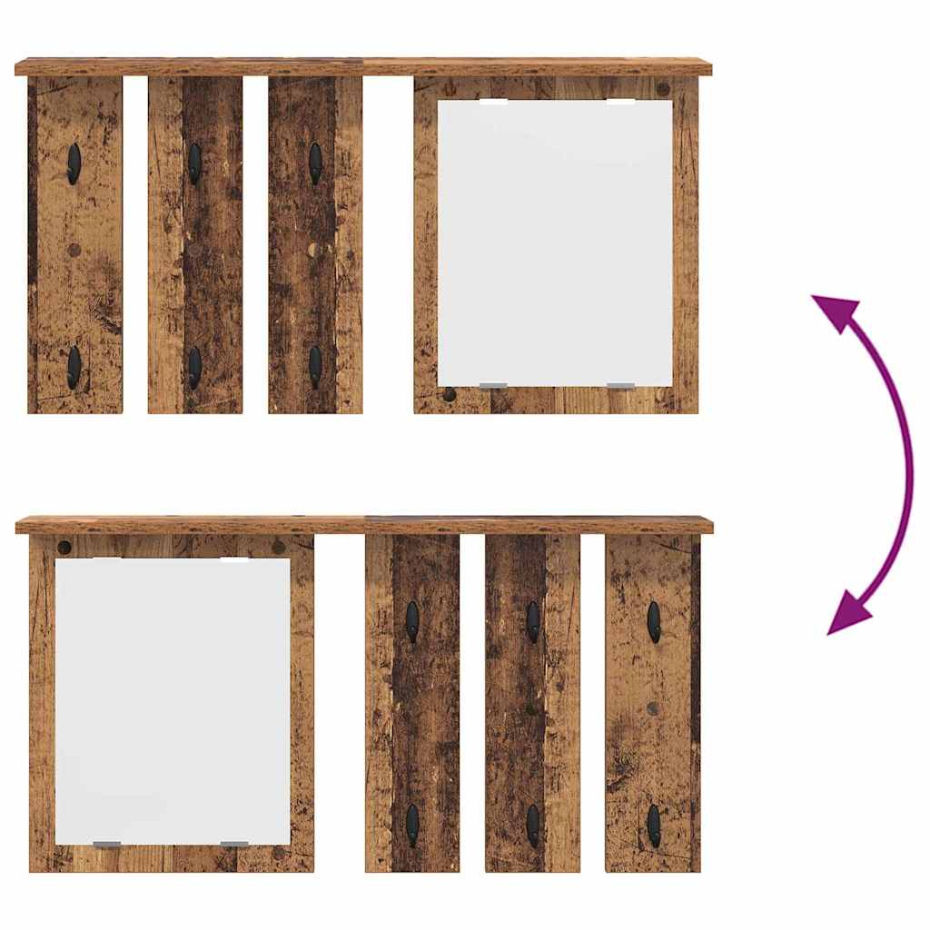 vidaXL Wall-Mounted Coat Rack Old wood 85 x 10 x 45 cm Engineered wood