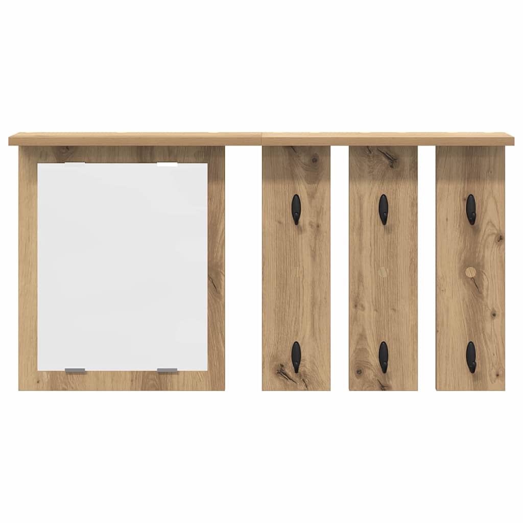 vidaXL Wall-Mounted Coat Rack with Shelf Artisan oak 85 x 10 x 45 cm