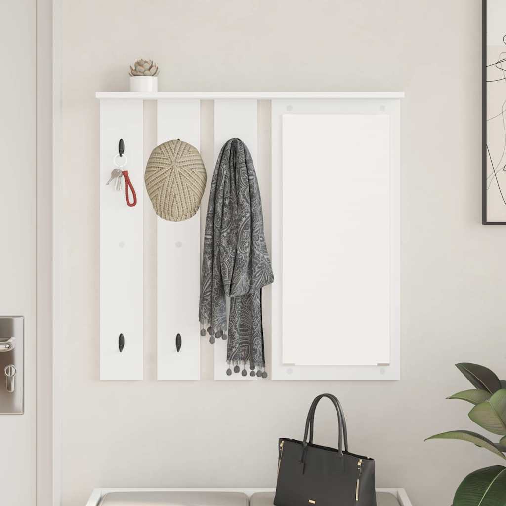 vidaXL Wall-Mounted Coat Rack White 84 x 10 x 80 cm Engineered wood