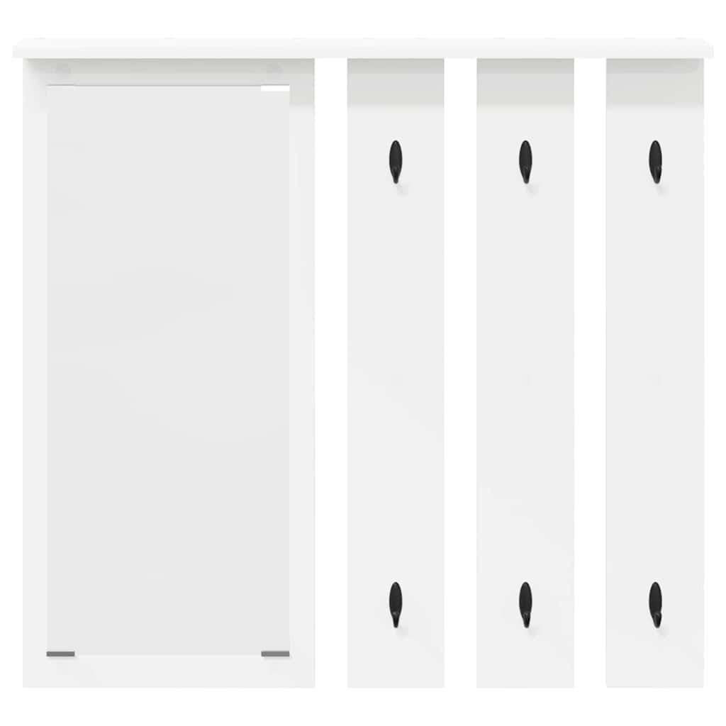 vidaXL Wall-Mounted Coat Rack White 84 x 10 x 80 cm Engineered wood