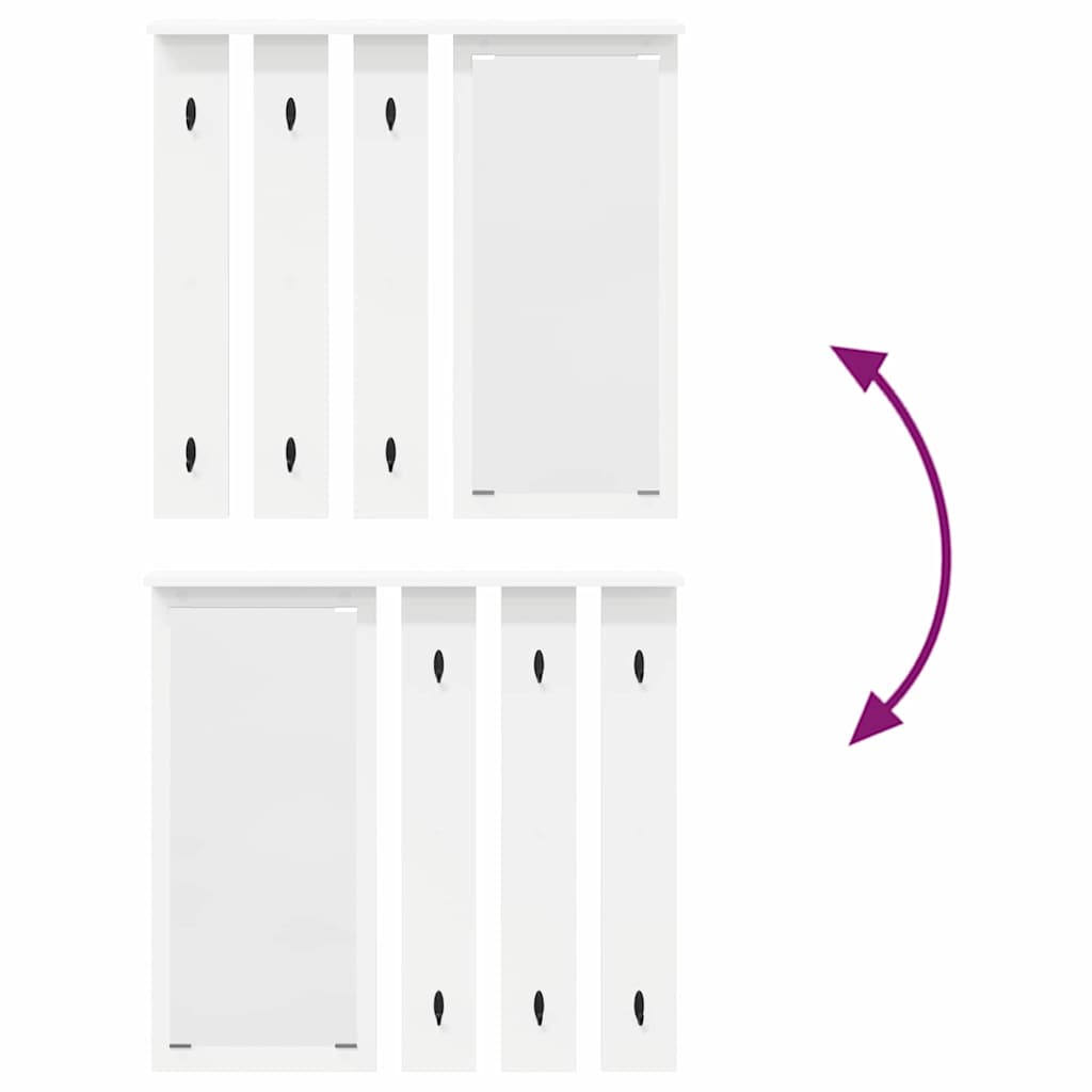 vidaXL Wall-Mounted Coat Rack White 84 x 10 x 80 cm Engineered wood