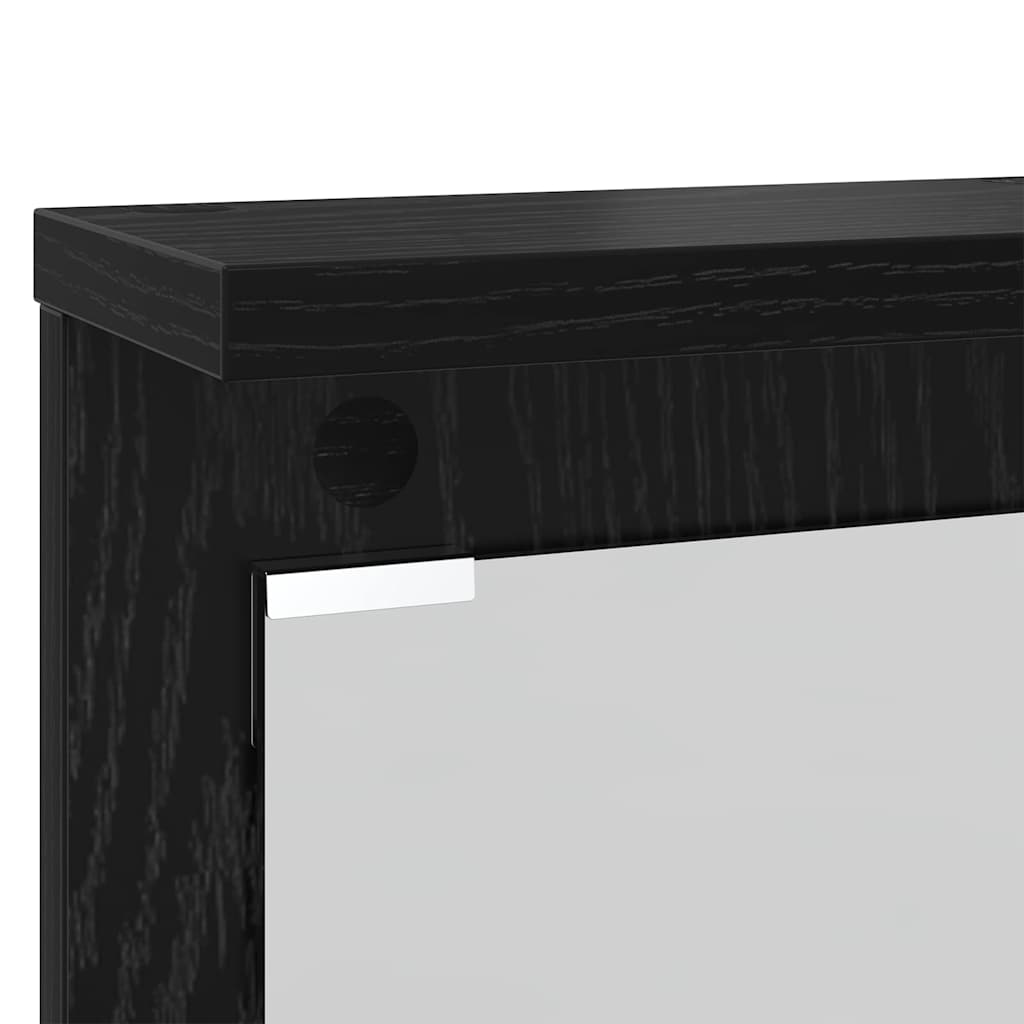 vidaXL Wall-Mounted Coat Rack with Shelf Black oak 84 x 10 x 80 cm