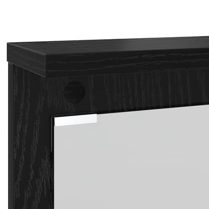 vidaXL Wall-Mounted Coat Rack with Shelf Black oak 84 x 10 x 80 cm