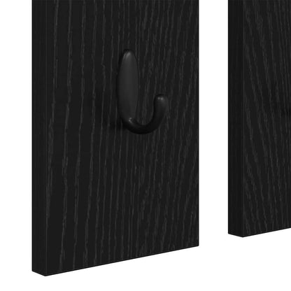 vidaXL Wall-Mounted Coat Rack with Shelf Black oak 84 x 10 x 80 cm