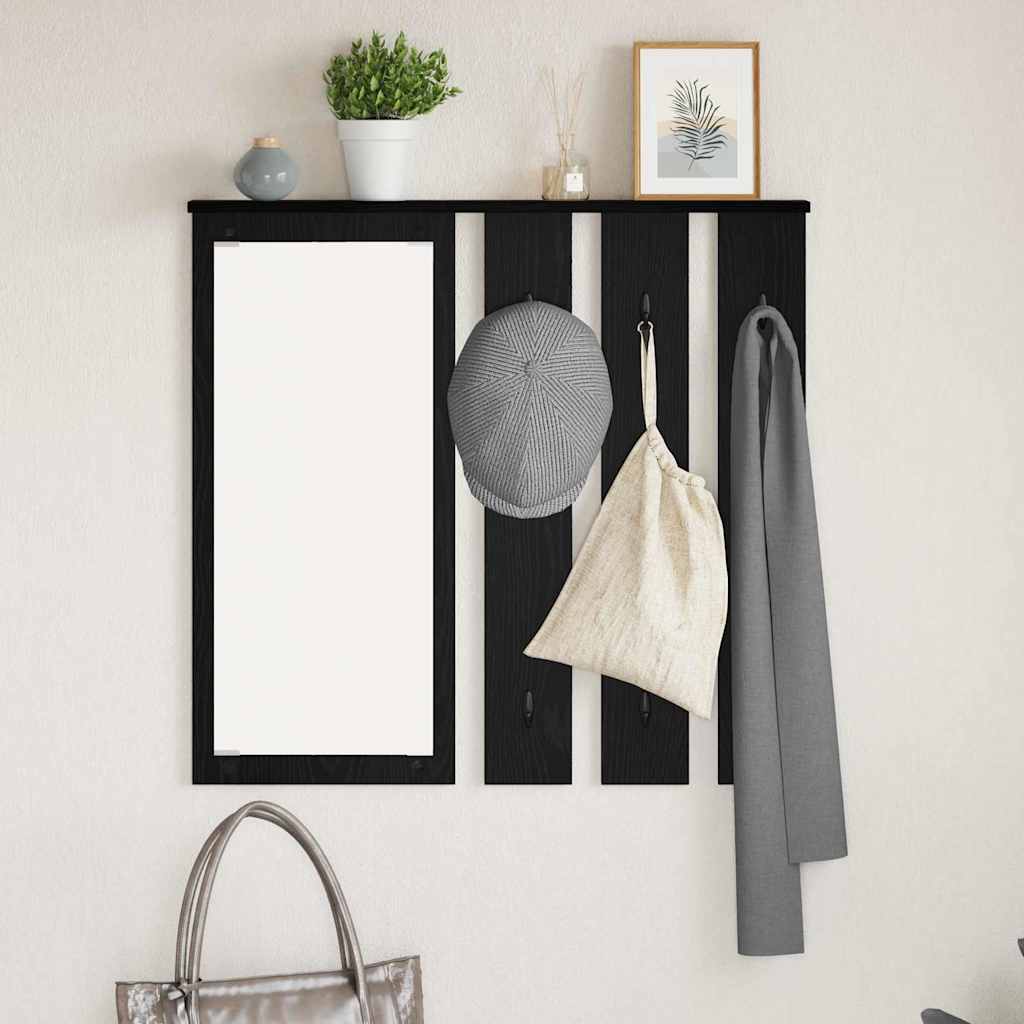 vidaXL Wall-Mounted Coat Rack with Shelf Black oak 84 x 10 x 80 cm