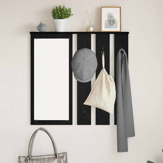 vidaXL Wall-Mounted Coat Rack with Shelf Black oak 84 x 10 x 80 cm