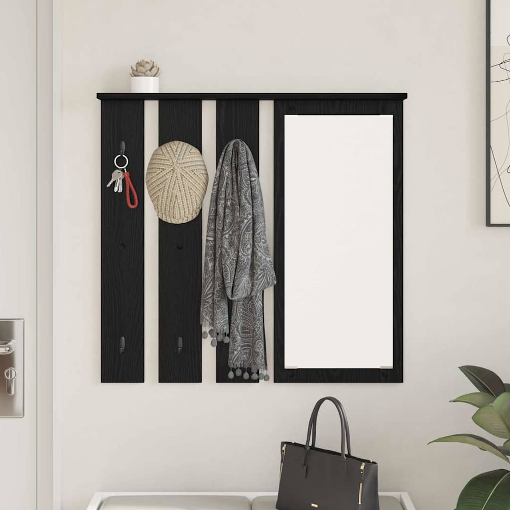 vidaXL Wall-Mounted Coat Rack with Shelf Black oak 84 x 10 x 80 cm