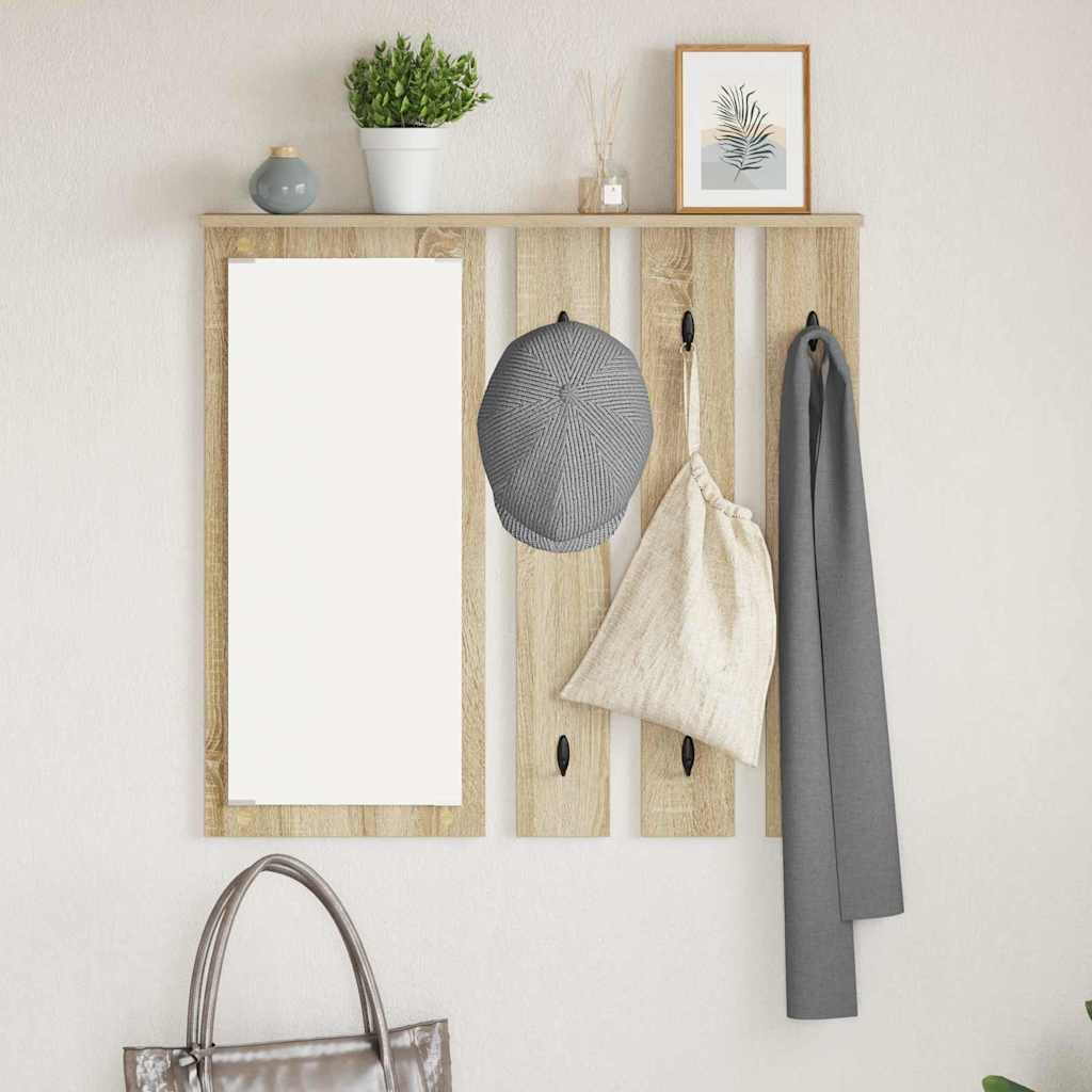 vidaXL Wall-Mounted Coat Rack Wall-Mounted Sonoma oak 84 x 10 x 80 cm