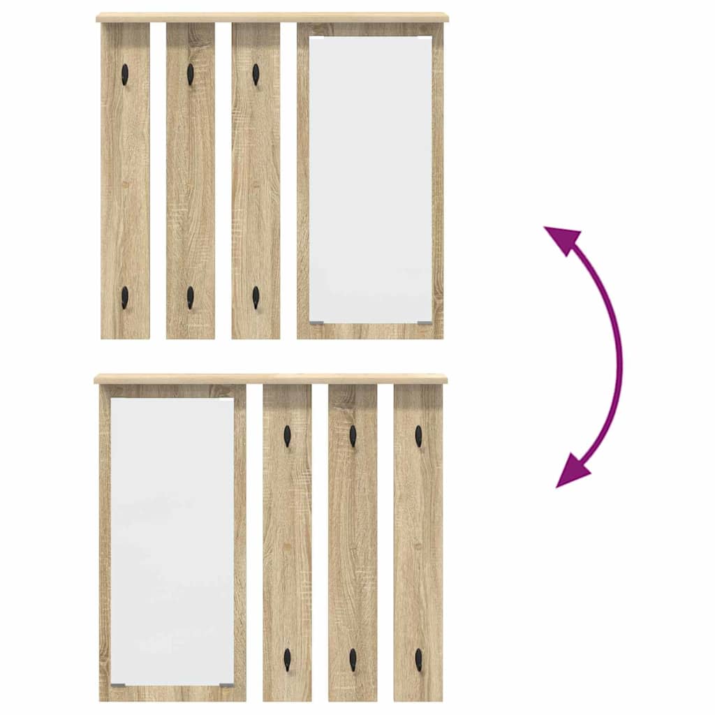 vidaXL Wall-Mounted Coat Rack with Shelf Sonoma oak 84 x 10 x 80 cm