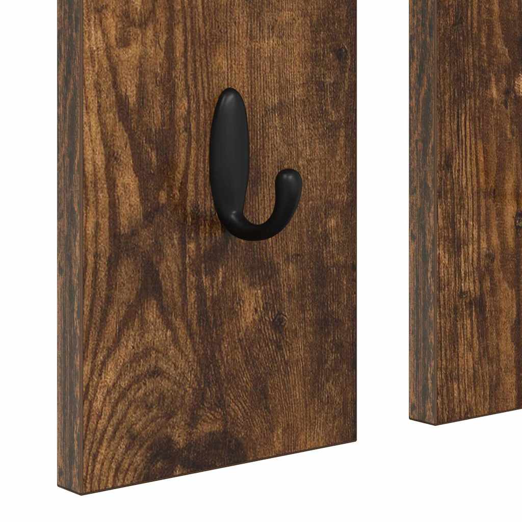 vidaXL Wall-Mounted Coat Rack with Shelf Smoked oak 84 x 10 x 80 cm
