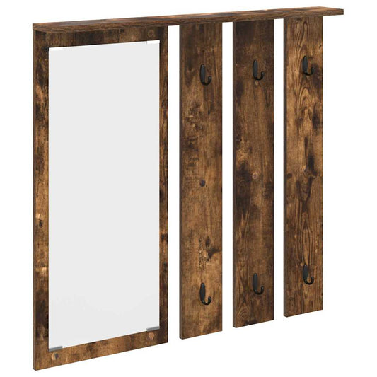 vidaXL Wall-Mounted Coat Rack with Shelf Smoked oak 84 x 10 x 80 cm