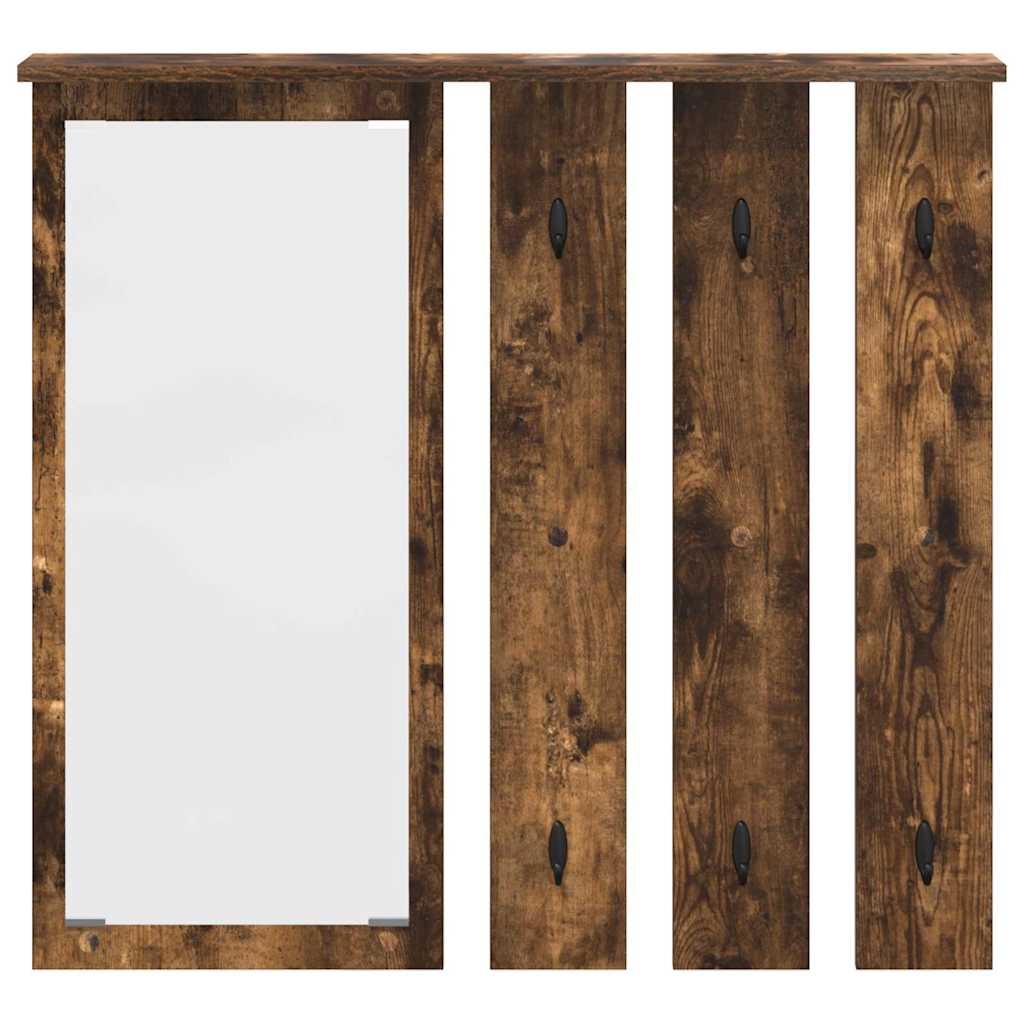 vidaXL Wall-Mounted Coat Rack with Shelf Smoked oak 84 x 10 x 80 cm