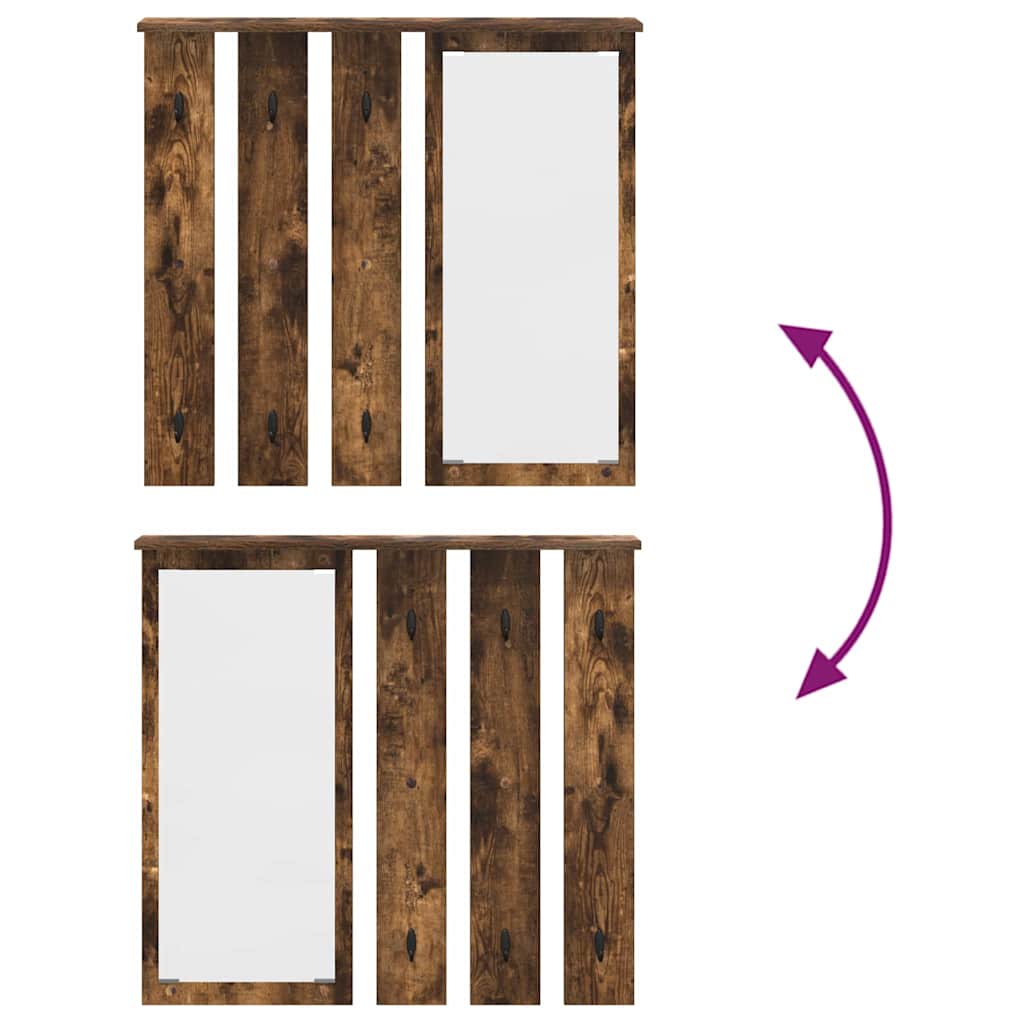 vidaXL Wall-Mounted Coat Rack with Shelf Smoked oak 84 x 10 x 80 cm