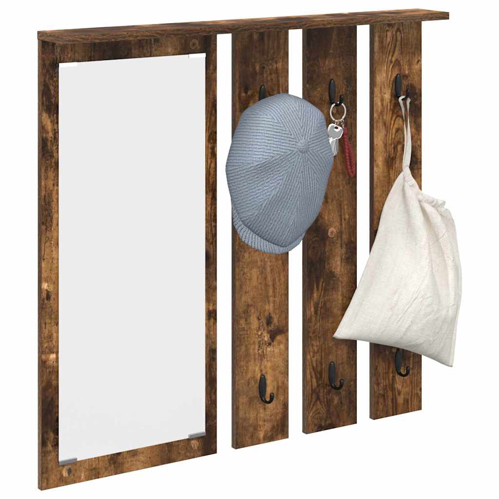 vidaXL Wall-Mounted Coat Rack with Shelf Smoked oak 84 x 10 x 80 cm