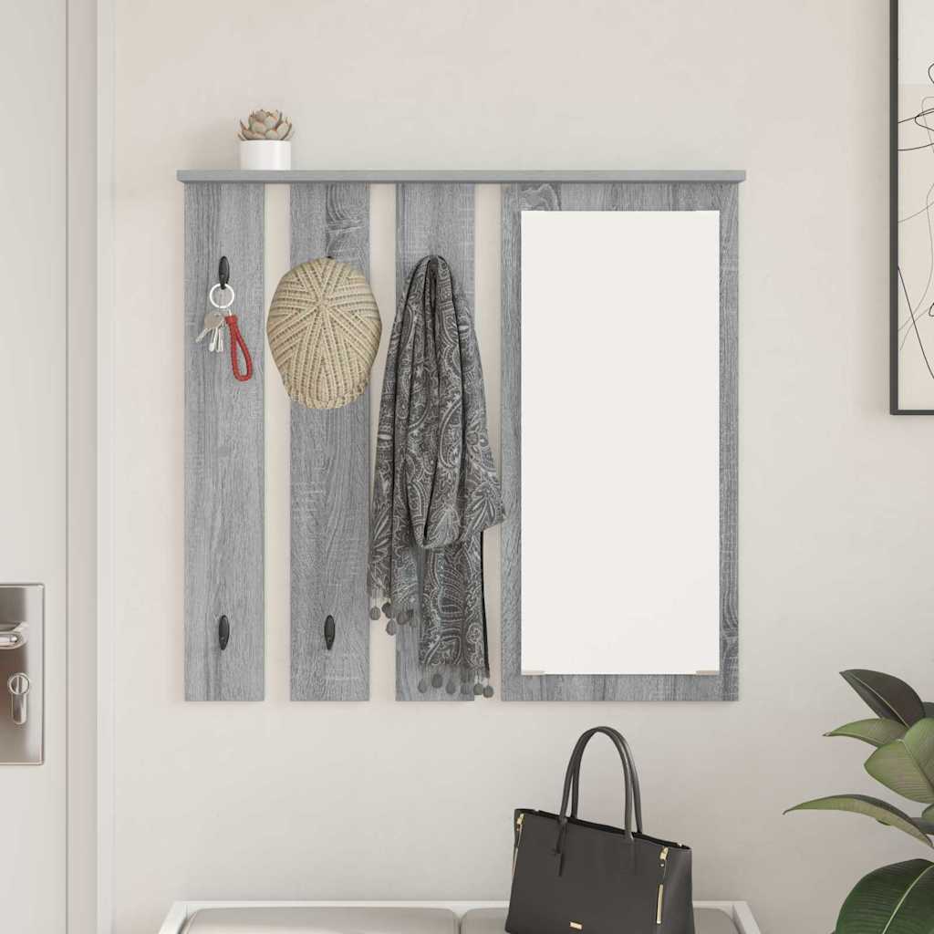 vidaXL Wall-Mounted Coat Rack Wall-Mounted Grey sonoma 84 x 10 x 80 cm