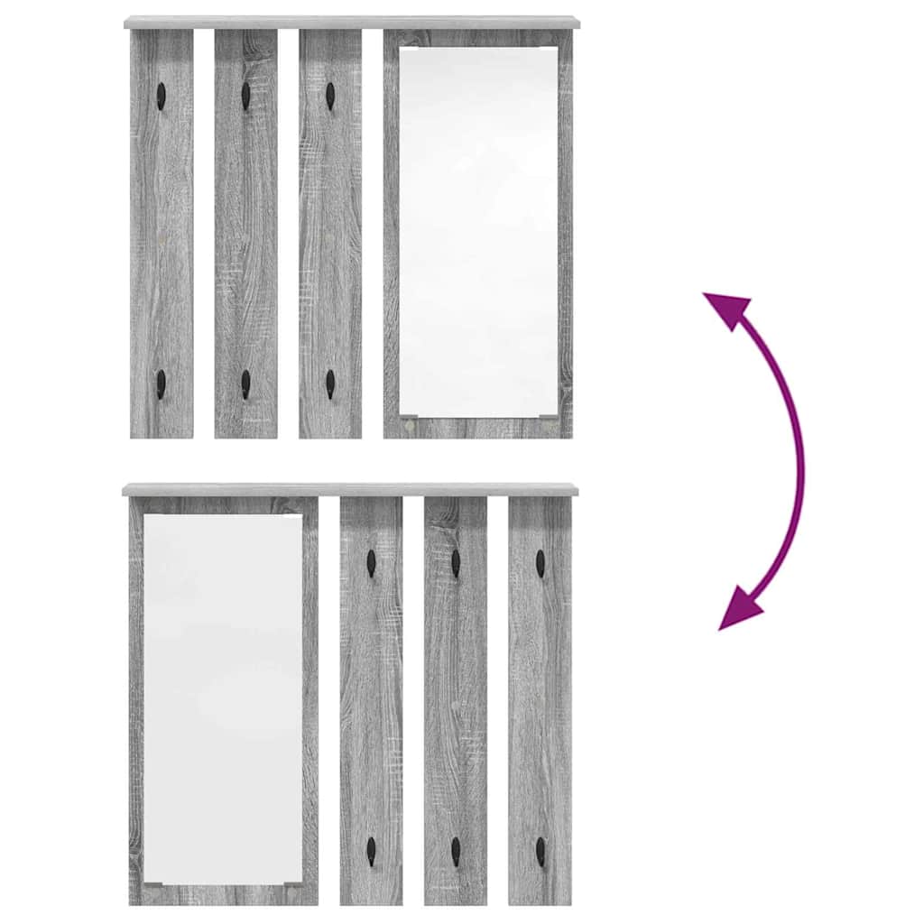 vidaXL Wall-Mounted Coat Rack with Shelf Grey sonoma 84 x 10 x 80 cm