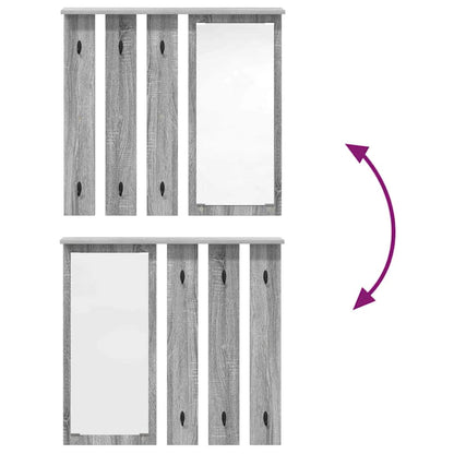 vidaXL Wall-Mounted Coat Rack with Shelf Grey sonoma 84 x 10 x 80 cm