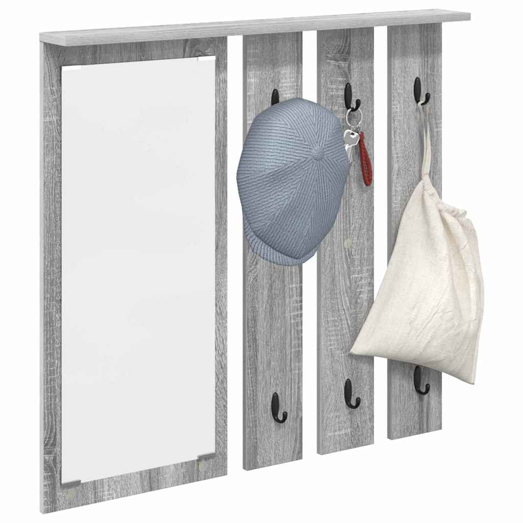 vidaXL Wall-Mounted Coat Rack Wall-Mounted Grey sonoma 84 x 10 x 80 cm