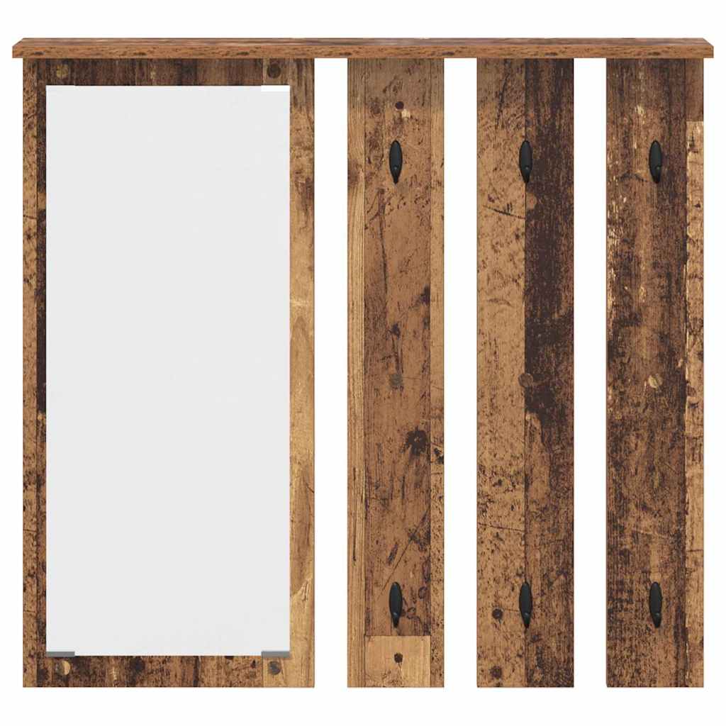 vidaXL Wall-Mounted Coat Rack Old wood 84 x 10 x 80 cm Engineered wood