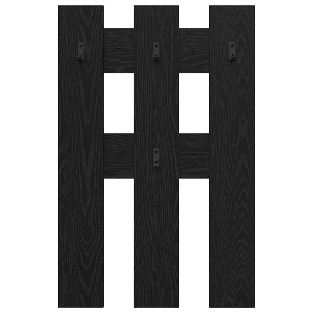 vidaXL Wall-Mounted Coat Rack Wall-mounted Black Oak 65 x 3 x 100 cm