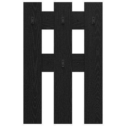 vidaXL Wall-Mounted Coat Rack Wall-mounted Black Oak 65 x 3 x 100 cm