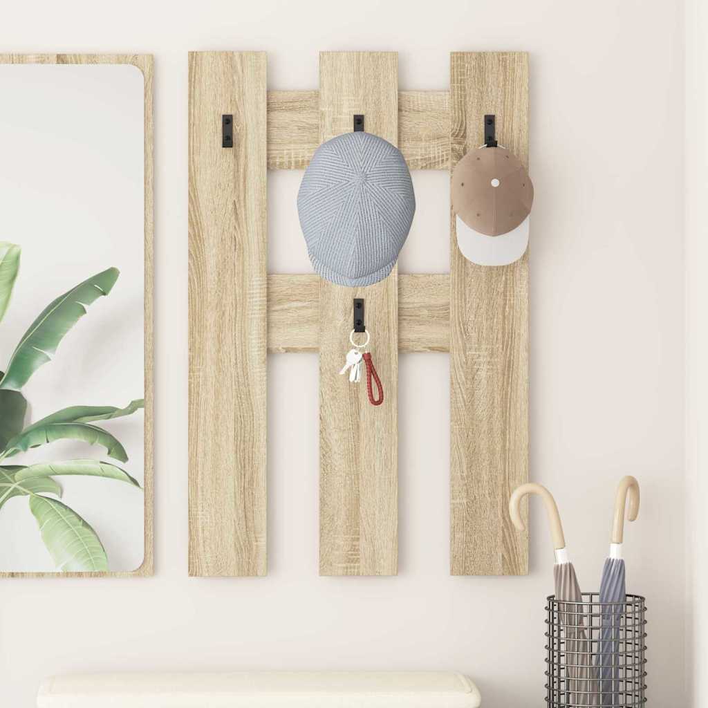 vidaXL Wall-Mounted Coat Rack Wall-mounted Sonoma Oak 65 x 3 x 100 cm