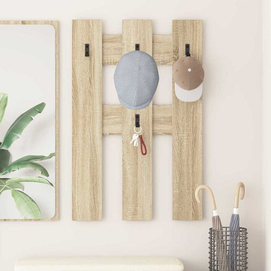 vidaXL Wall-Mounted Coat Rack Wall-mounted Sonoma Oak 65 x 3 x 100 cm