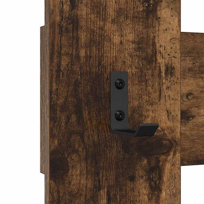 vidaXL Wall-Mounted Coat Rack Wall-mounted Smoked Oak 65 x 3 x 100 cm