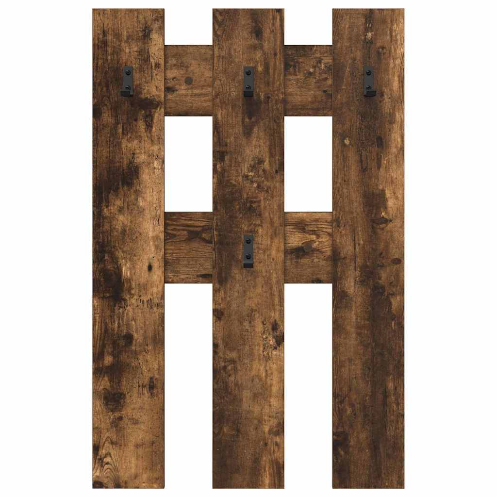 vidaXL Wall-Mounted Coat Rack Wall-mounted Smoked Oak 65 x 3 x 100 cm
