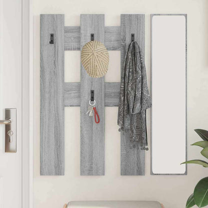 vidaXL Wall-Mounted Coat Rack Wall-mounted Grey Sonoma 65 x 3 x 100 cm
