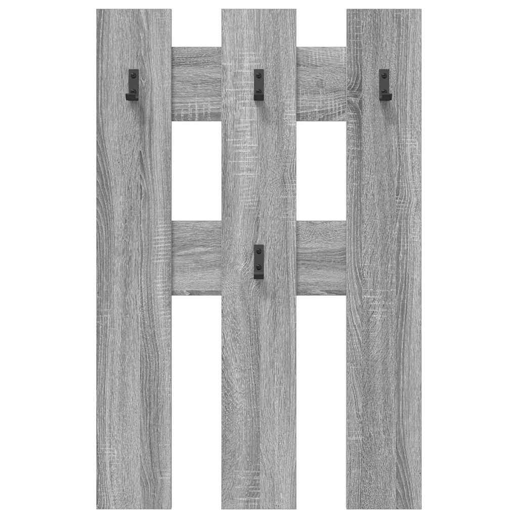 vidaXL Wall-Mounted Coat Rack Wall-mounted Grey Sonoma 65 x 3 x 100 cm