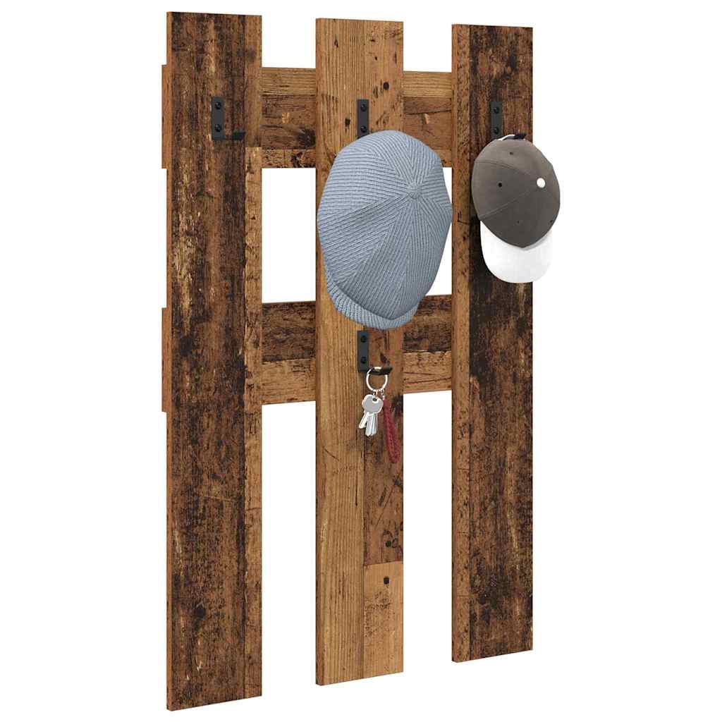 vidaXL Wall-Mounted Coat Rack Old Wood 65 x 3 x 100 cm Engineered wood
