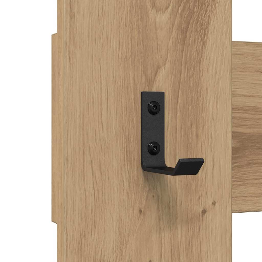 vidaXL Wall-Mounted Coat Rack Wall-Mounted Artisan Oak 65 x 3 x 100 cm