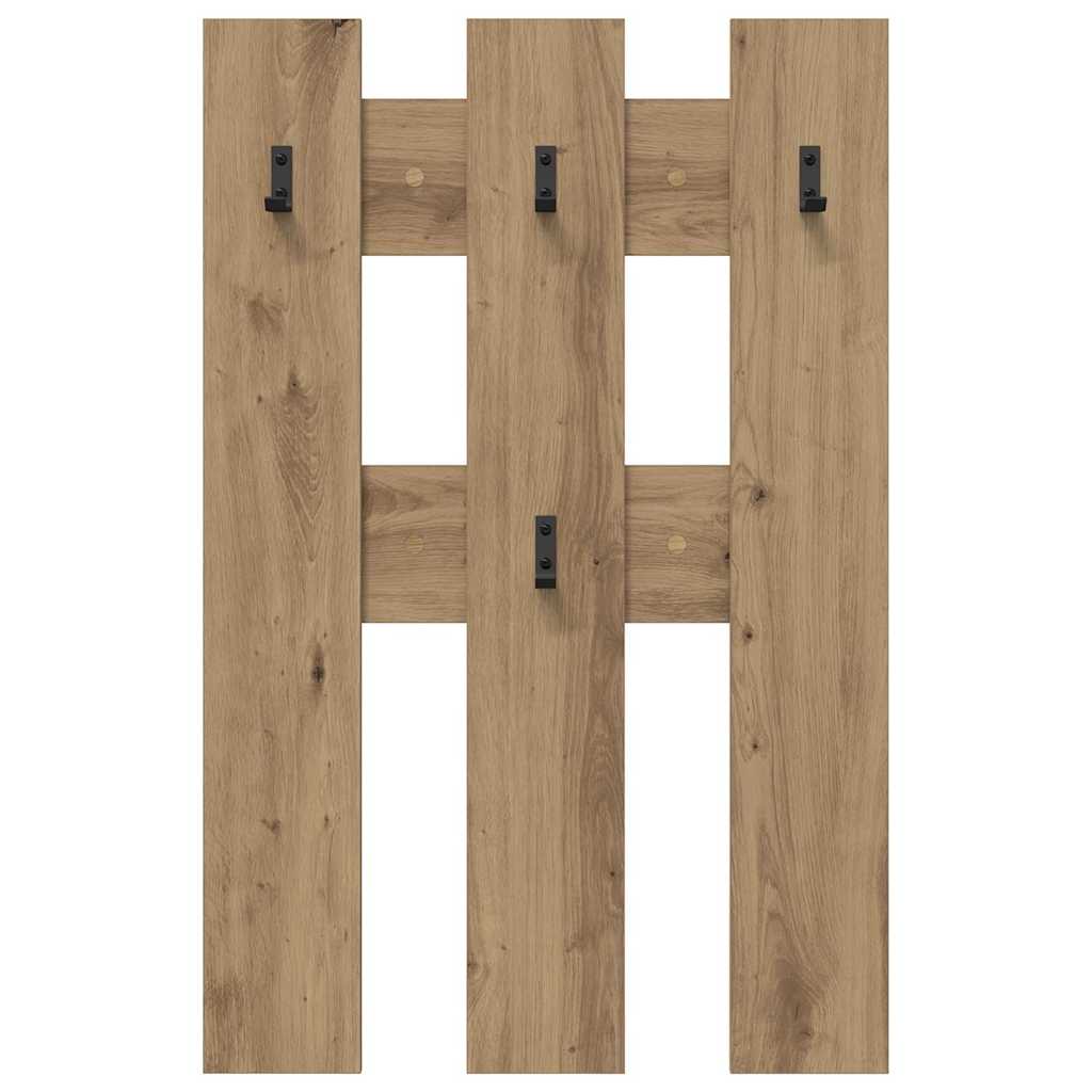 vidaXL Wall-Mounted Coat Rack Wall-mounted Artisan Oak 65 x 3 x 100 cm