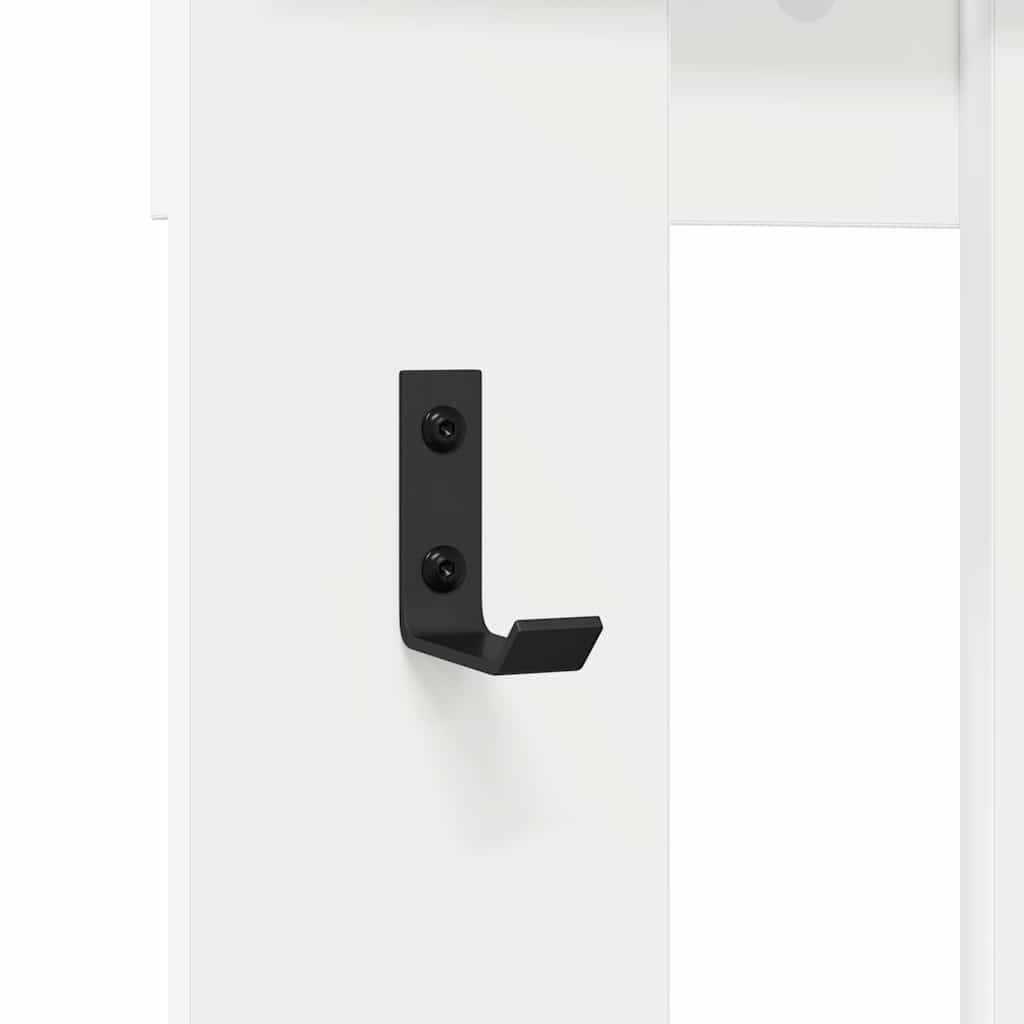 vidaXL Wall-Mounted Coat Rack Wall-Mounted White 100 x 10 x 100 cm