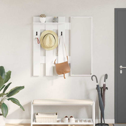 vidaXL Wall-Mounted Coat Rack Wall-Mounted White 100 x 10 x 100 cm