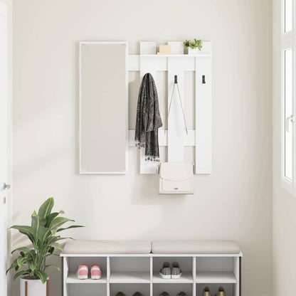 vidaXL Wall-Mounted Coat Rack Wall-Mounted White 100 x 10 x 100 cm