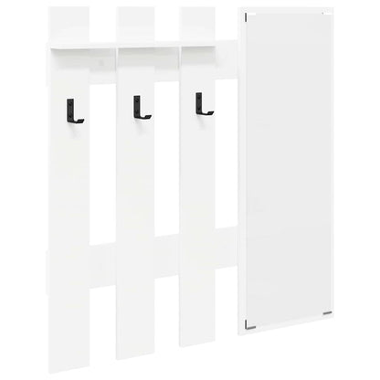 vidaXL Wall-Mounted Coat Rack Wall-Mounted White 100 x 10 x 100 cm